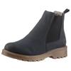 Chelseaboots RIEKER, Damen, Gr. 43, blau (dunkelblau), Nubuklederimitat, Elastischer Einsatz, klassisch, Schuhe, Schlupfboots, Stiefelette, Blockabsatz, mit kuscheligem Warmfutter