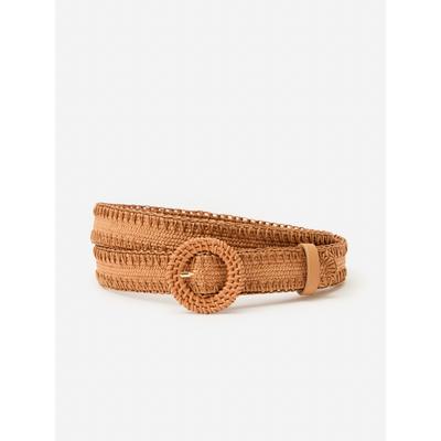 J.McLaughlin Women's Mini Popie Grasscloth Belt Pecan, Size Medium/Large