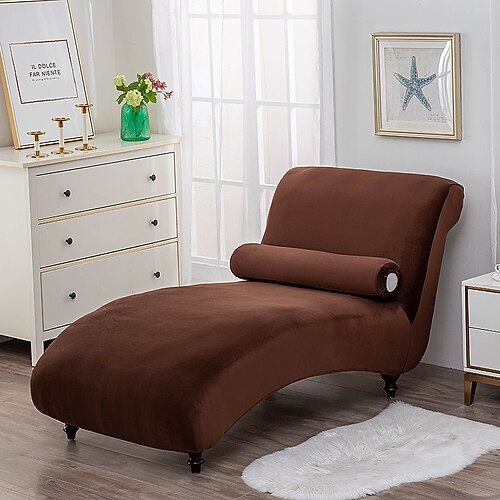 Bezug für Chaiselongue, Samt, luxuriöse Schonbezüge für das Wohnzimmer, Stretch-Schonbezug für Chaiselongue für den Innenbereich, ultraweich, maschinenwaschbar Image