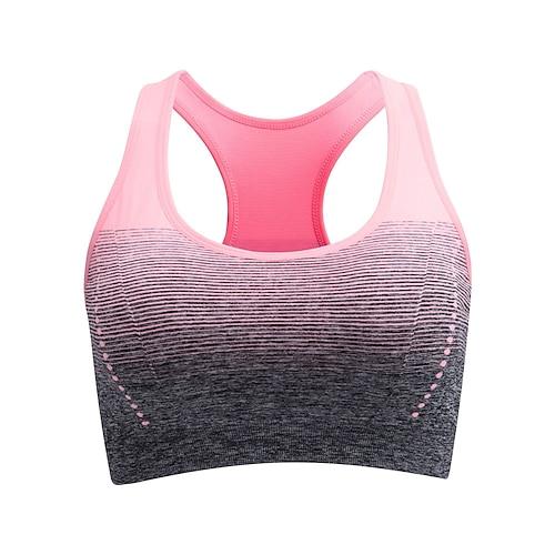Damen BH-Oberteil Unterwäsche BH-Top Bequem Atmungsaktiv Stoßfest Herausnehmbare Polsterung Drahtlos Ombre Sport Sportkleidung Rosa Rote Yoga Fitness Leger