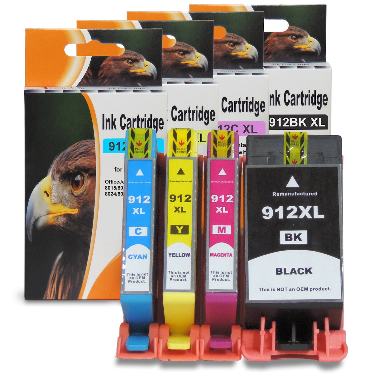 D&C HP 912XL Kompatible Tintenpatronen 4er-Set für HP OfficeJet Pro 8012 Image