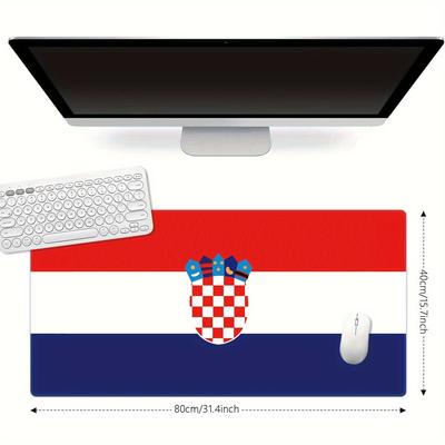 TEMU Flag Inspired Desk Mouse Pad - Non-slip Rubber Base, Oblong, Nature-themed Office Accessory, Power-free Operation