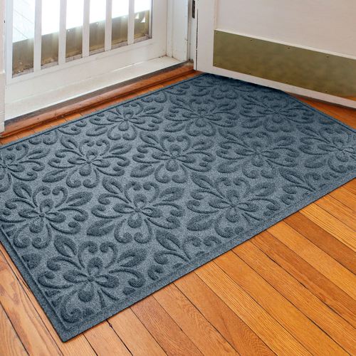 Fleur Medallion Estates Doormat 60 x 36, 60 x 36, Slate Blue