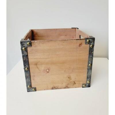 Wood With Metal Edges And Handles Box