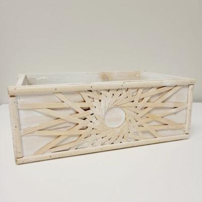 Washed White Sunburst Pattern Decorative Box