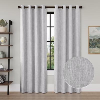 Linen Texture 100% Blackout Grommet Curtain Pair(2 panels)