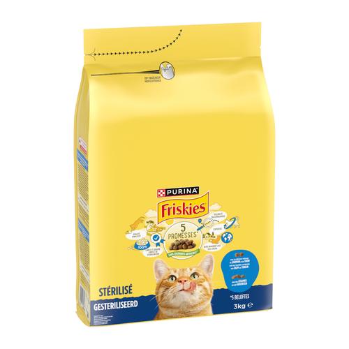 3kg PURINA Friskies Sterilized Katze mit Lachs, Thunfisch und Gemüse Katzenfutter trocken