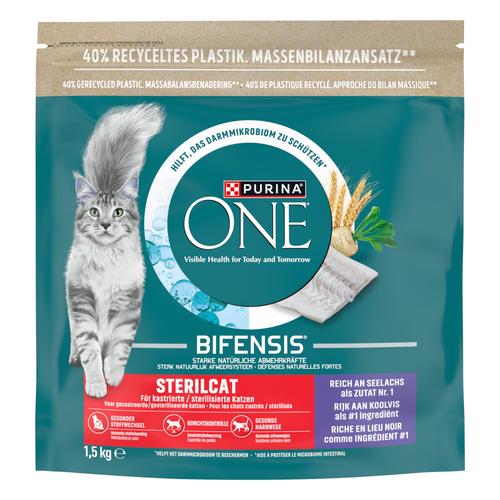 Sparpaket: 6x1,5kg PURINA ONE SterilCat Seelachs Katzenfutter trocken