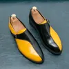 Heiß verkaufte Herren formelle Schuhe Europa Amerika Trend farblich abgestimmte spitze Schuhe Herren Echt leder Schuhe große Größe: 38-47