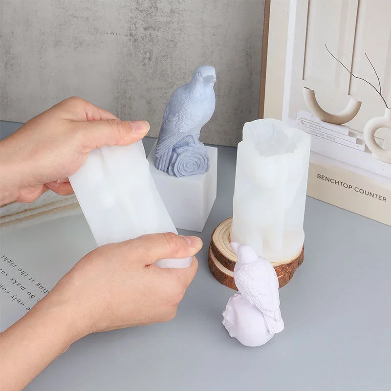 Halloween Rabe Schädel Aromatherapie Kerze Silikonform Tropfenkleber DIY Zweig Rabe Gips Harz Dekoration Image