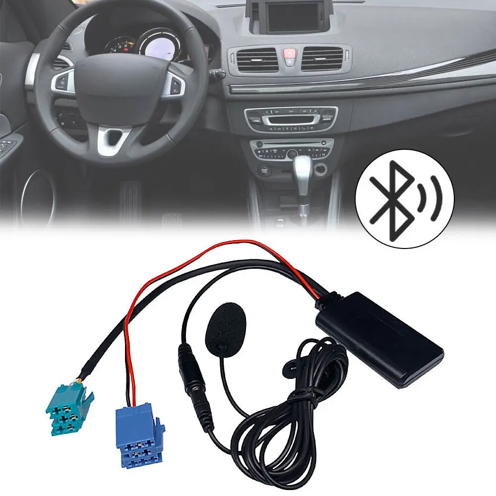 Biurlink Auto Bluetooth Modul AUX Adapter MIC Freisprecheinrichtung MINI ISO 6Pin AUX Kabel für Renault Updatelist Radio Image