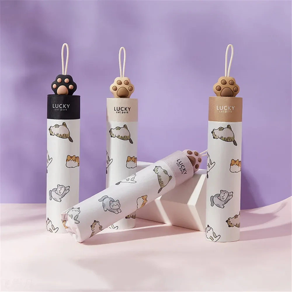 Niedlicher Regenschirm mit Katzenkrallengriff, Terrassenschirm, UV-Schutz für Sonne und Regen, Sonnenschirm, Regenschirm, Frau, Mädchen, Geschenk Image