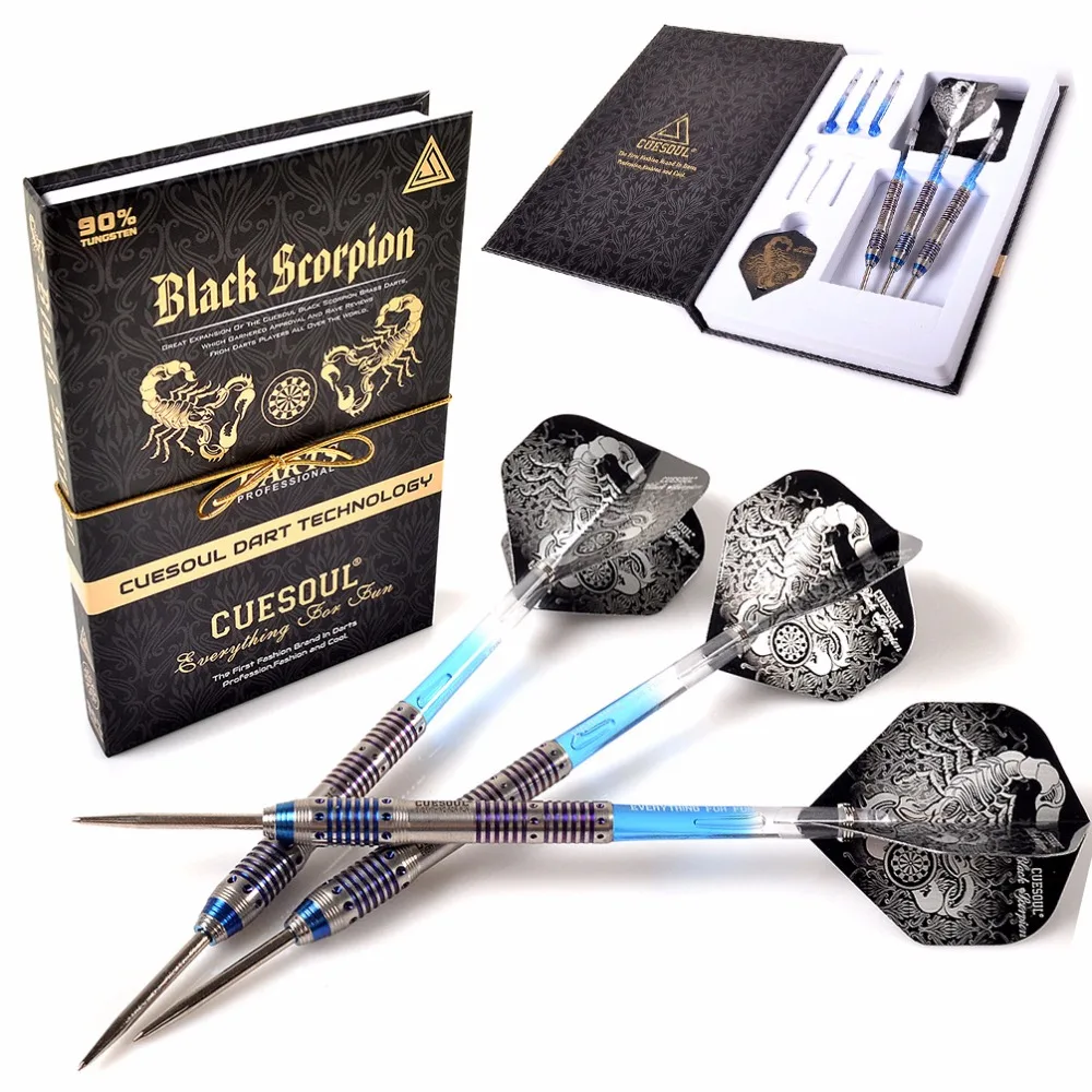 CUESOUL Professional Black Scorpion 22 g/24 g/26 g blauer Wolframstahlspitzen-Dart