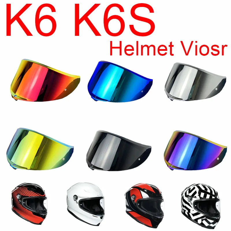 K6S Viseiras Capacete Helm-Gesichtsschutz, Visier, Windschutzscheibe für AGV K6, hochfester Sonnenschutz, Galvanikprozess Image