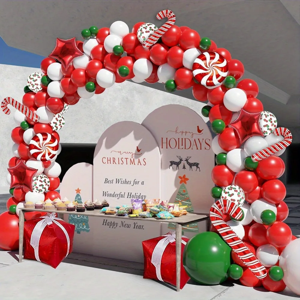 133 stücke Weihnachts ballon Bogen Kit, geeignet für Heiligabend Partys, Geburtstags feiern, Neujahrs feiern, Wohn accessoires Image