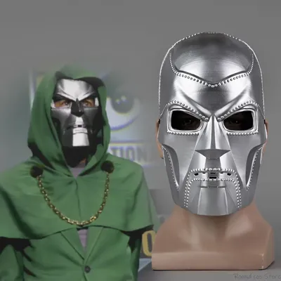 Film Doctor Doom Cosplay Kostüm Maske Erwachsene Unisex Helm Visier Kunststoff Masken Zubehör Kopfbedeckung Halloween Karneval Requisiten Image