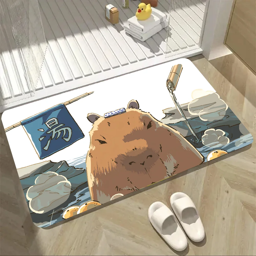 Cartoon Capybara Boden matte Fußmatten Home Teppich Fuß matte Bad saugfähige Matten Anti-Rutsch-Matten Wohnkultur liefert Teppiche nach Hause