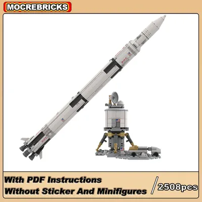 High-Tech-Raumträger Rakete Saturn mlv mit nuklearen Oberstufe Gerät Moc Baustein kreative Image