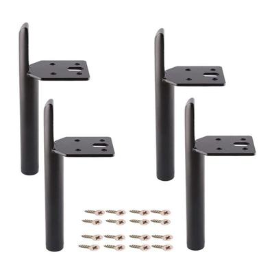 Cyslmuk - 4er-Pack 15 cm moderne Möbelbeine, Ersatz-Schrankbeine, Tischbeine mit Schrauben, Schwarz Image