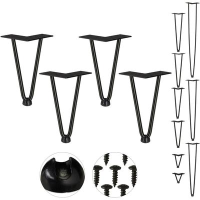 Hairpin Legs, 4er Set, 2 Streben, Metall, Haarnadel Tischbein für Hocker, Tisch & Schrank, 20 cm