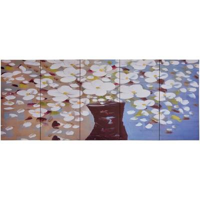 Vidaxl - Leinwandbild-Set Blumen in Vase Mehrfarbig 150x60 cm Image
