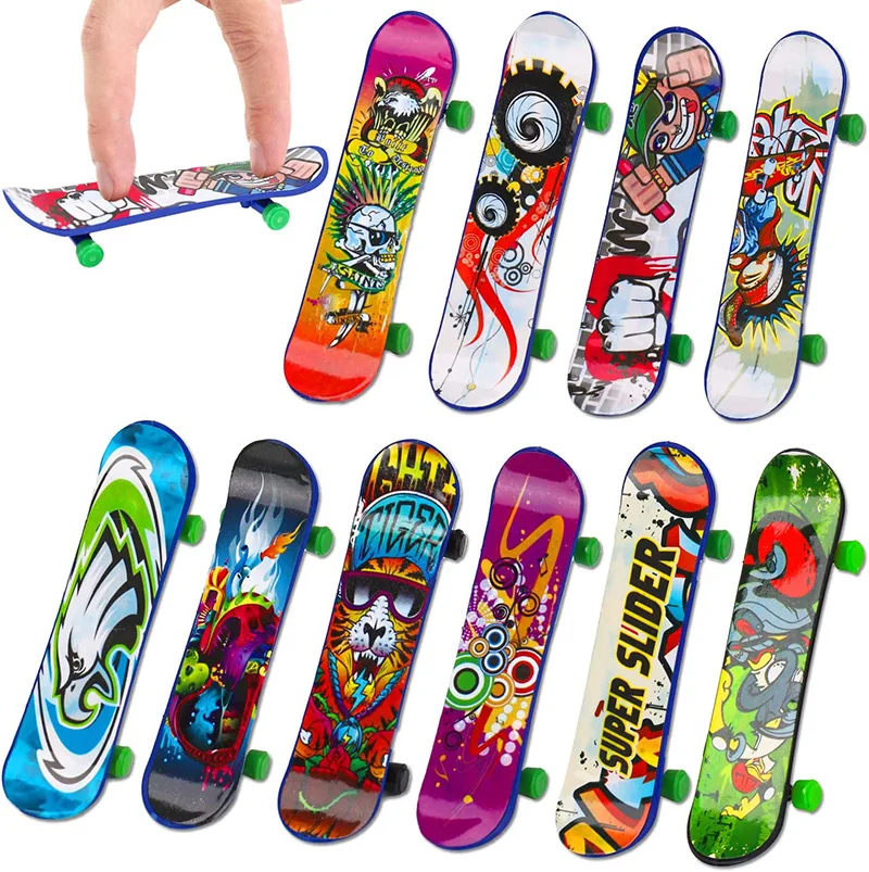 10 teile/los Metall Brücke Finger Skateboard Matt oberfläche doppel verziehen platte Mini Skateboard Zufällige Farbe Finger Spielzeug Kinder Geschenk Image