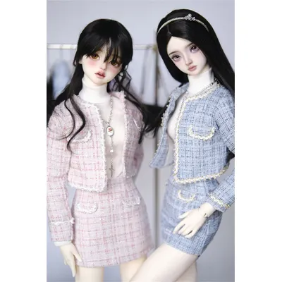BJD Doll Baby Black Clothes 1/3 1/4 Girls Elegant Multi-colored Blue Pink Skirt/Shorts 3-piece Set Doll Accessories (no dolls)