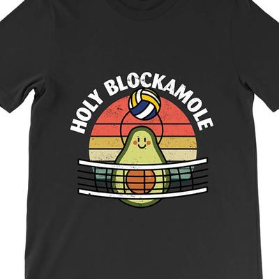 TEMU Blockamole Volleyball T-shirt 7420 Men's Short Sleeve Fun Pattern T-shirt Collection Black Ar