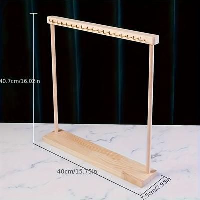 TEMU 1pc Wooden Necklace Display Stand - Stand For Jewelry Display - , Wood,