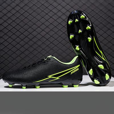 TEMU Men's Professional Soccer Cleats, Sports Style, Striped Pattern, All-season Training Shoes, Lace Closure, Universal Fit, With Pu Upper, Fabric Inner, Md Sole, Eva Insole - Sun Exposure Resistant