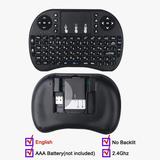 3-Color Backlit I8 Mini Wireless Keyboard 2.4GHz Air Mouse English Russian Keyboard with Touchpad Handheld for Android TV BOX (D No Backlight)