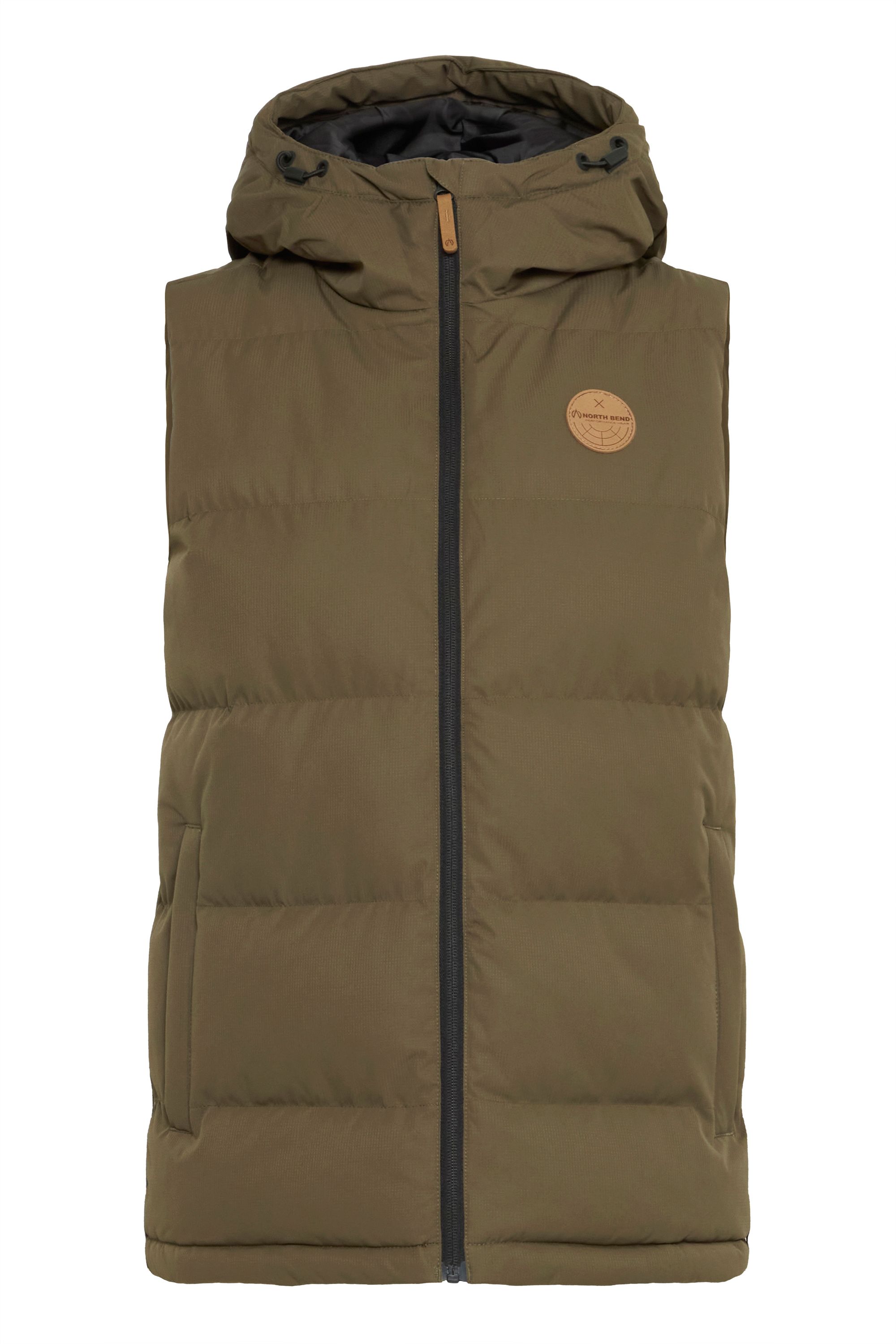 Steppweste NORTH BEND "Steppweste NBElena W", Damen, Gr. 38, grün (tarmac), Obermaterial: 100% Polyester PES., unifarben, regular fit, Westen Steppweste