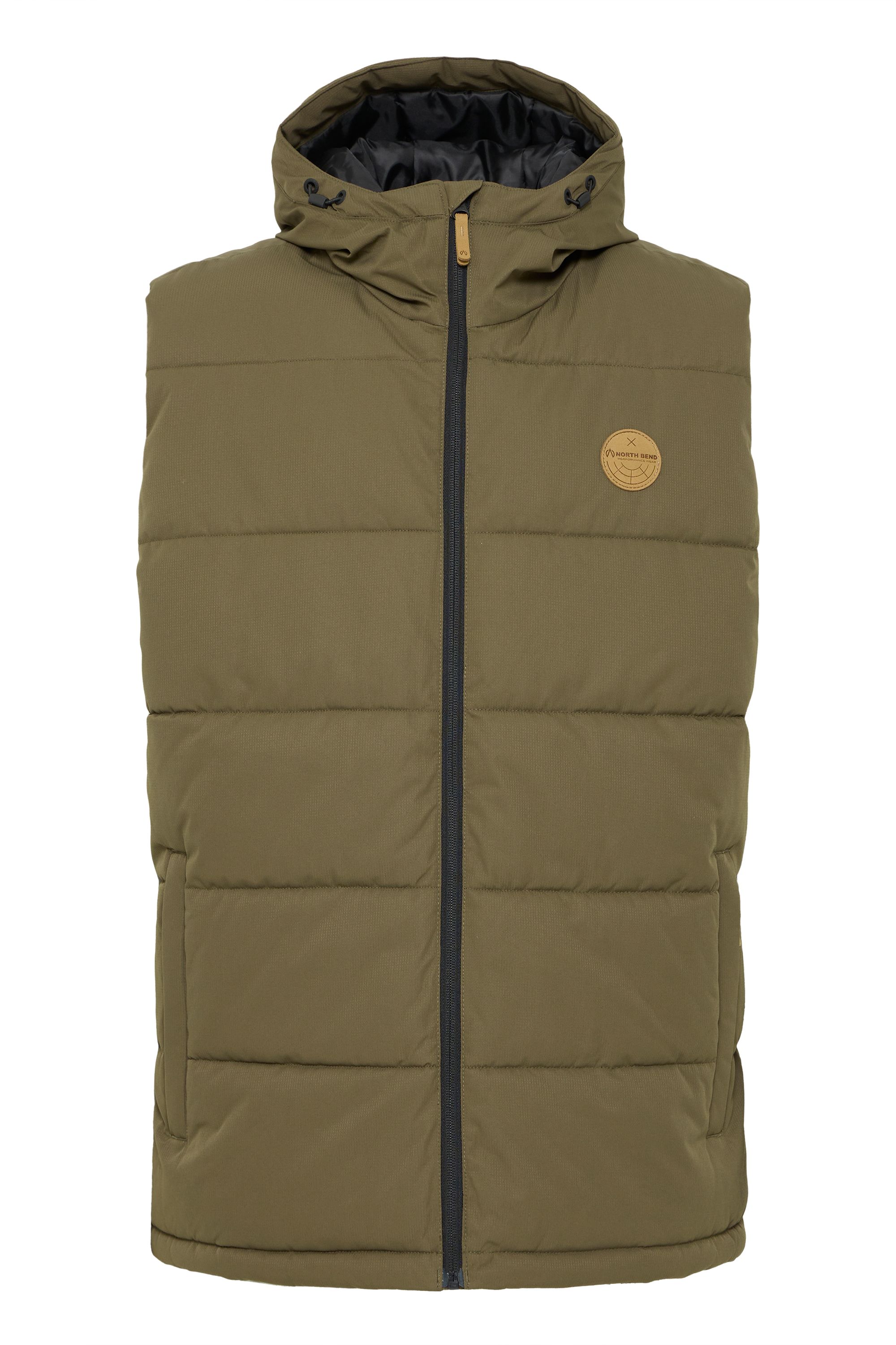 Steppweste NORTH BEND "Steppweste NBElias M", Herren, Gr. M, braun (tarmac), Obermaterial: 100% Polyester PES., unifarben, regular fit, Westen Steppweste