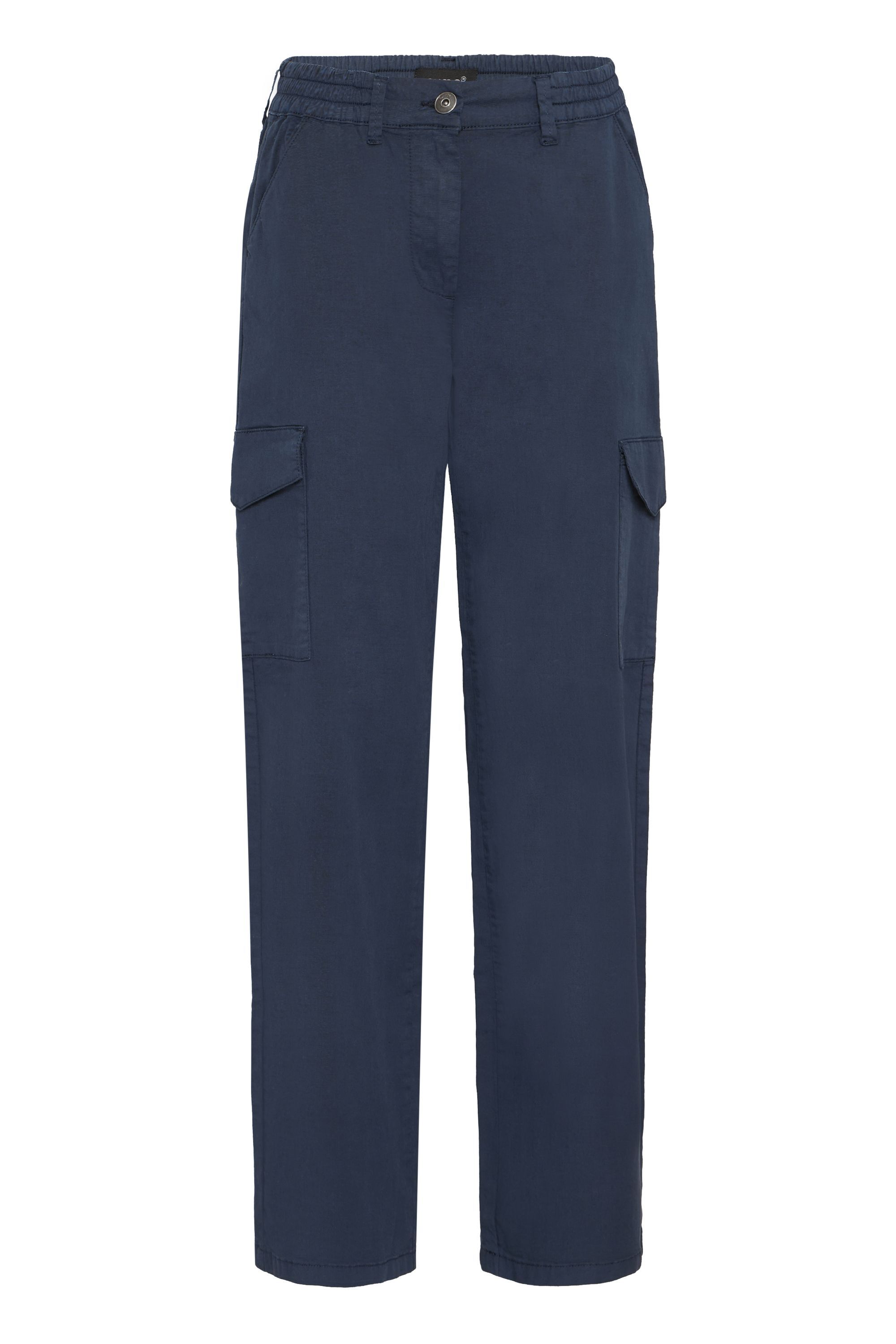 Cargohose OXMO "Cargohose OXLOCO", Damen, Gr. S, N-Gr, blau (total eclipse), Obermaterial: 98% Baumwolle CO. 2% Elasthan EL., Hosen Cargohose