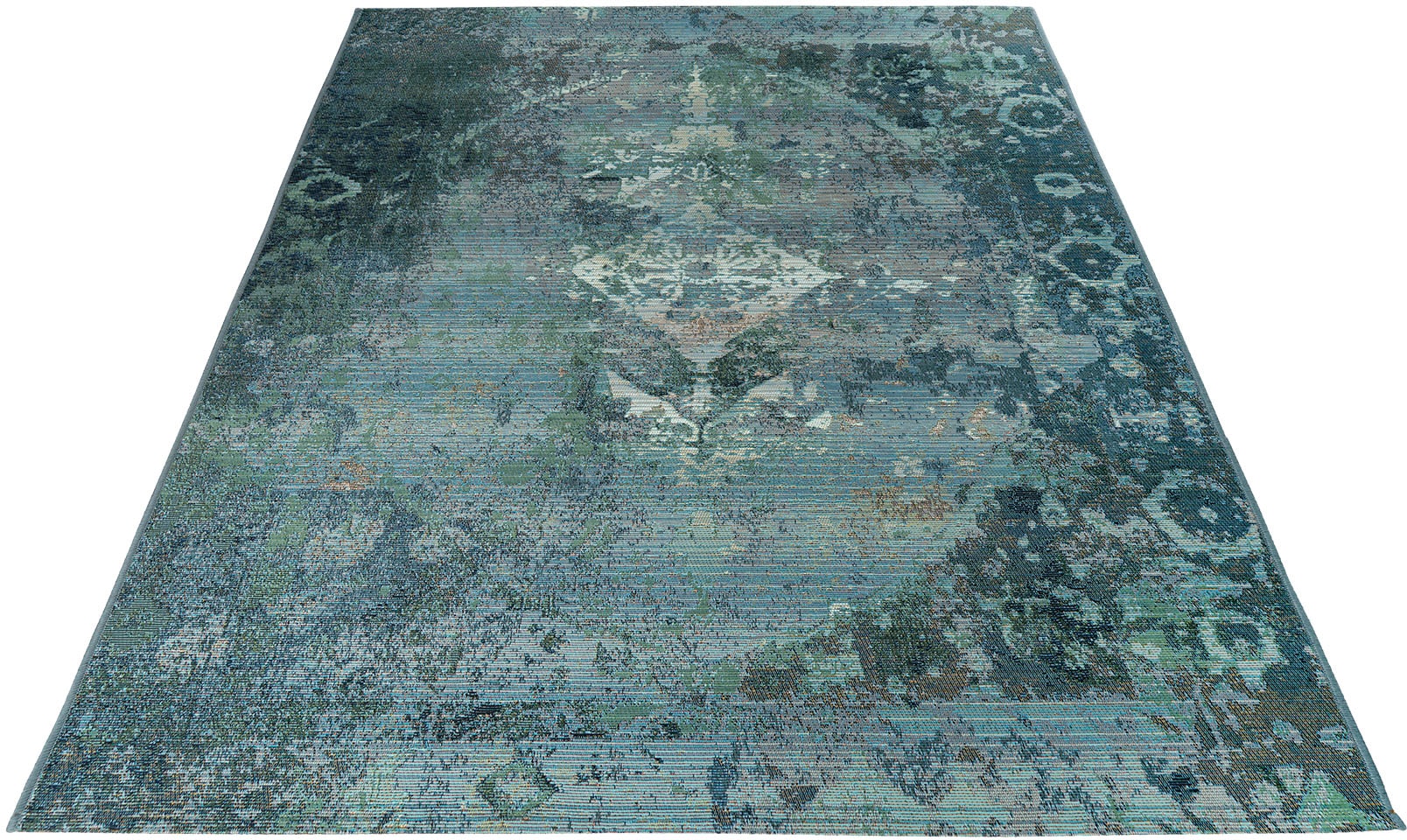 Teppich OBSESSION "My Gobelina 643", blau, B:80cm H:6mm L:150cm, Polyester, Polypropylen (PP), Teppiche, Teppich, Kurzflor, Ornamente, Vintage Design, In- und Outdoor geeignet