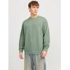 Sweatshirt JACK & JONES "JJECHARGE FADED SWEAT CREW NECK NOOS", Herren, Gr. L, grün (iceberg grün), angeraute Sweatware, Obermaterial: 100% Baumwolle, unifarben, modisch, loose fit taillenbedeckt, Rundhals, Langarm Rippbündchen, Sweatshirts, mit...