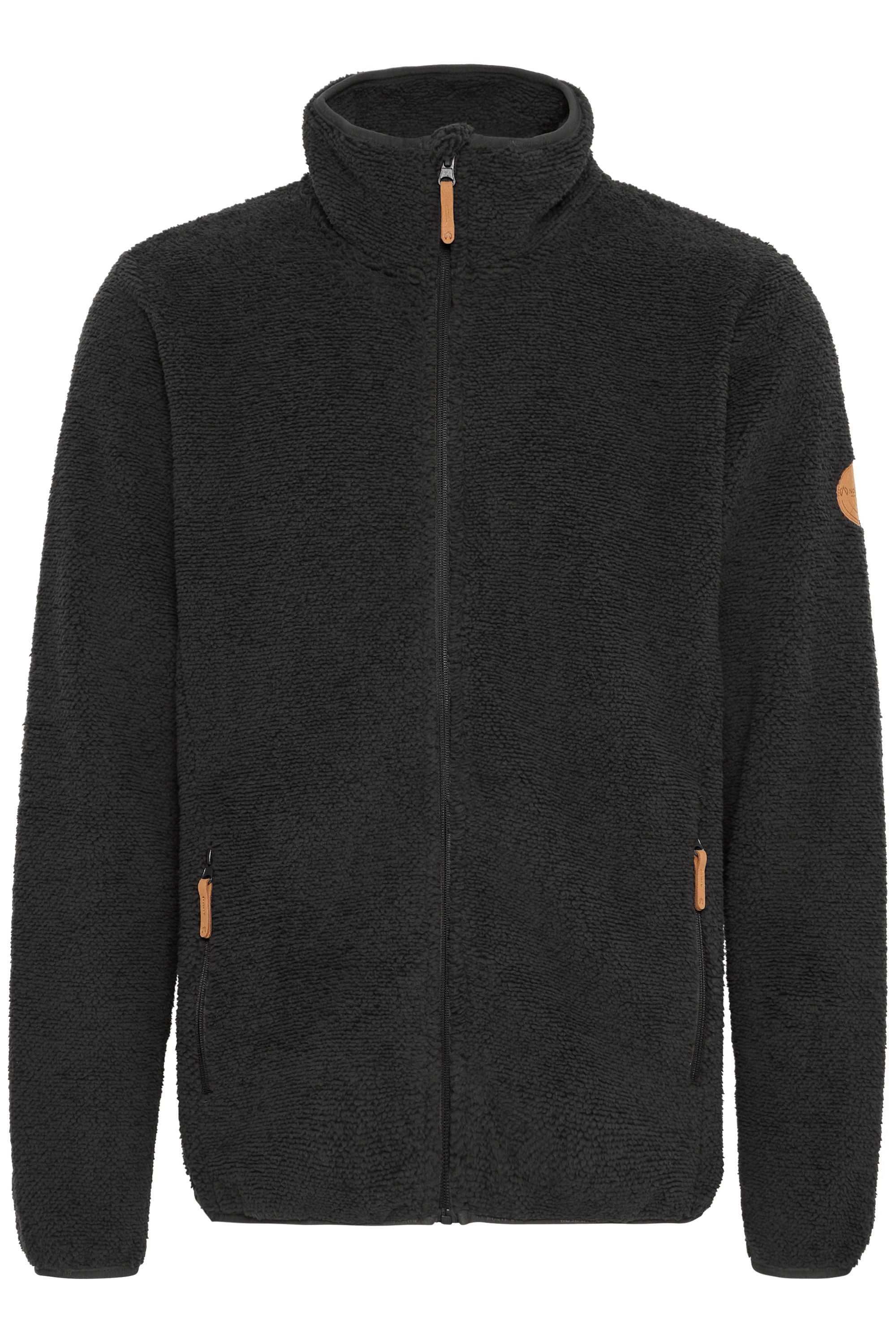 Fleecejacke NORTH BEND "Fleecejacke NBSteve M", Herren, Gr. M, schwarz (schwarz melange), Obermaterial: 100% Polyester PES., unifarben, regular fit normal, Jacken Fleecejacke