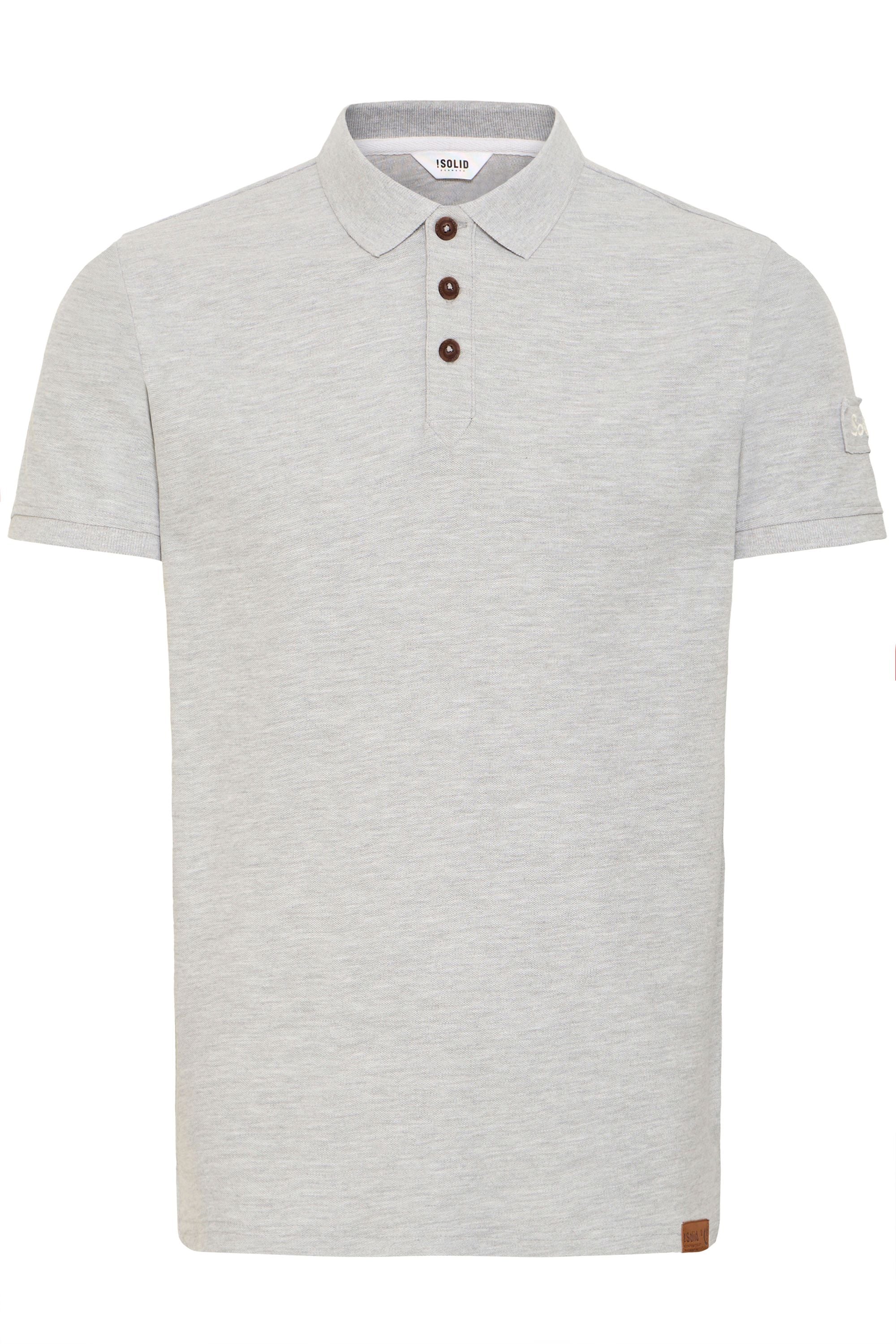 Poloshirt SOLID "Poloshirt SDTripPolo", Herren, Gr. M, grau (lig grau m), Obermaterial: 60% Baumwolle CO. 40% Polyester PES., Shirts