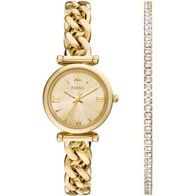 Quarzuhr FOSSIL "CARLIE MINI", gold (goldfarben), Armbanduhren, Damen, Armbanduhr, Damenuhr, Edelstahlarmband Image