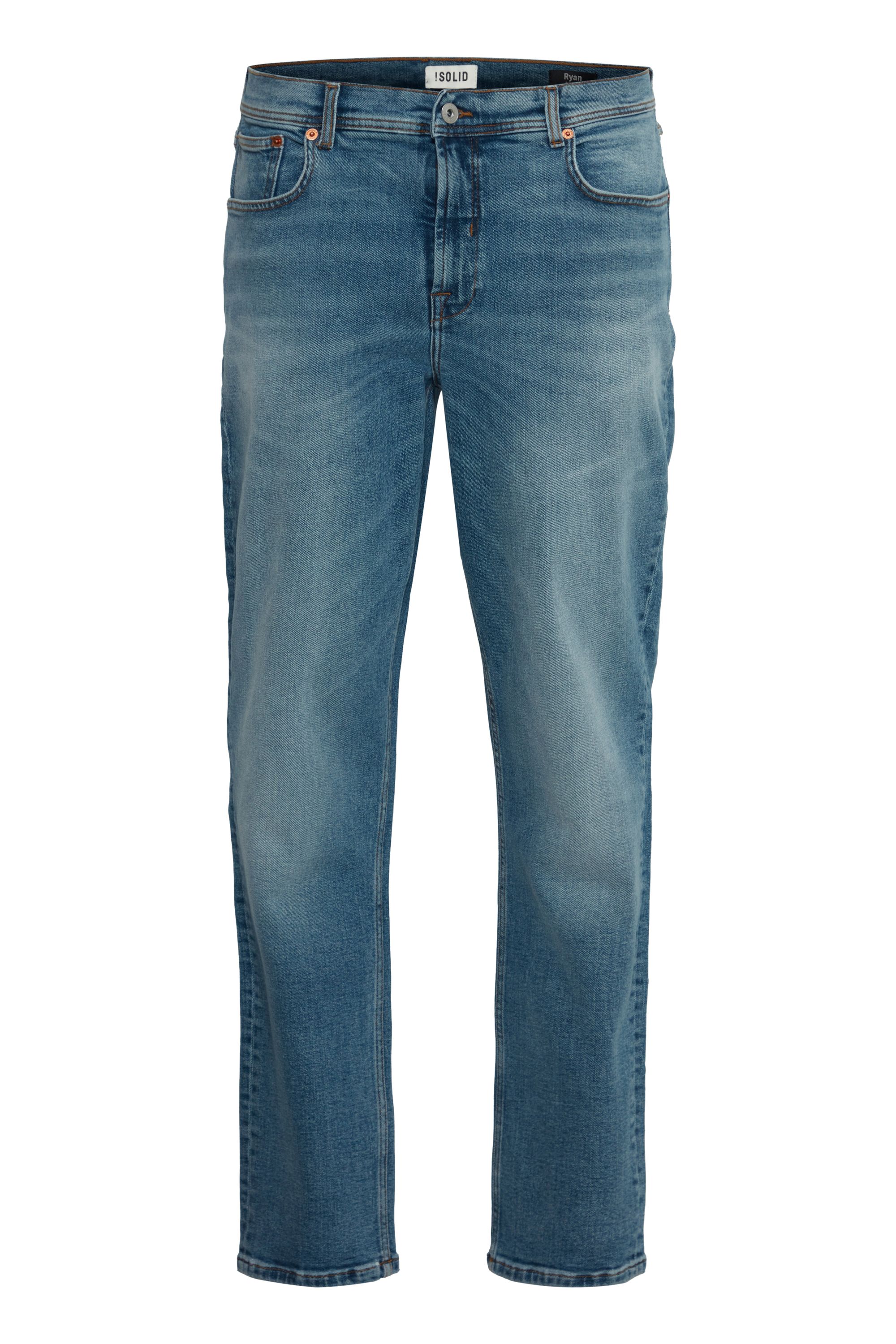 Regular-fit-Jeans SOLID "Regular-fit-Jeans SDISNI RYAN", Herren, Gr. 38, Länge 34, blau (light vintage blau denim), Obermaterial: 98% Baumwolle CO. 2% Elasthan EL., Jeans