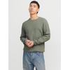 Rundhalspullover JACK & JONES "JJECOOPER KNIT CREW NECK NOOS", Herren, Gr. M, grün (iceberg grün), Strick, Obermaterial: 100% Baumwolle, meliert, modisch, regular fit taillenbedeckt, Rundhals, Langarm Bündchen, Pullover, in Strick Optik