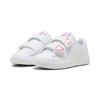 Sneaker PUMA "PUMA Smash 3.0 Badges Sneakers Mädchen", Kinder, Gr. 34, weiß (weiß magic rose lila frost pink lila), Obermaterial: Synthetik, Textil; Futter: Textil; Laufsohle: Gummi, Schuhe