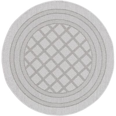 Teppich CARPETFINE "Boho 104", beige, H:4mm Ø:120cm, Polypropylen, Teppiche, robustes Flachgewebe, Sisal Optik, UV-beständig, Außenbereich Image