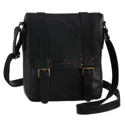 Umhängetasche MUSTANG "Gonesse", Damen, Gr. B/H/T: 23cm x 29cm x 9cm, schwarz, Leder, Taschen, Handtasche, Citybag, Tragetasche Image