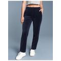 Jerseyhose TRIGEMA "TRIGEMA Nicki Hose mit praktischen Eingrifftaschen", Damen, Gr. XXXL, US-Größen, blau (navy), 80% Baumwolle, 20% Polyester, Basic, Hosen
