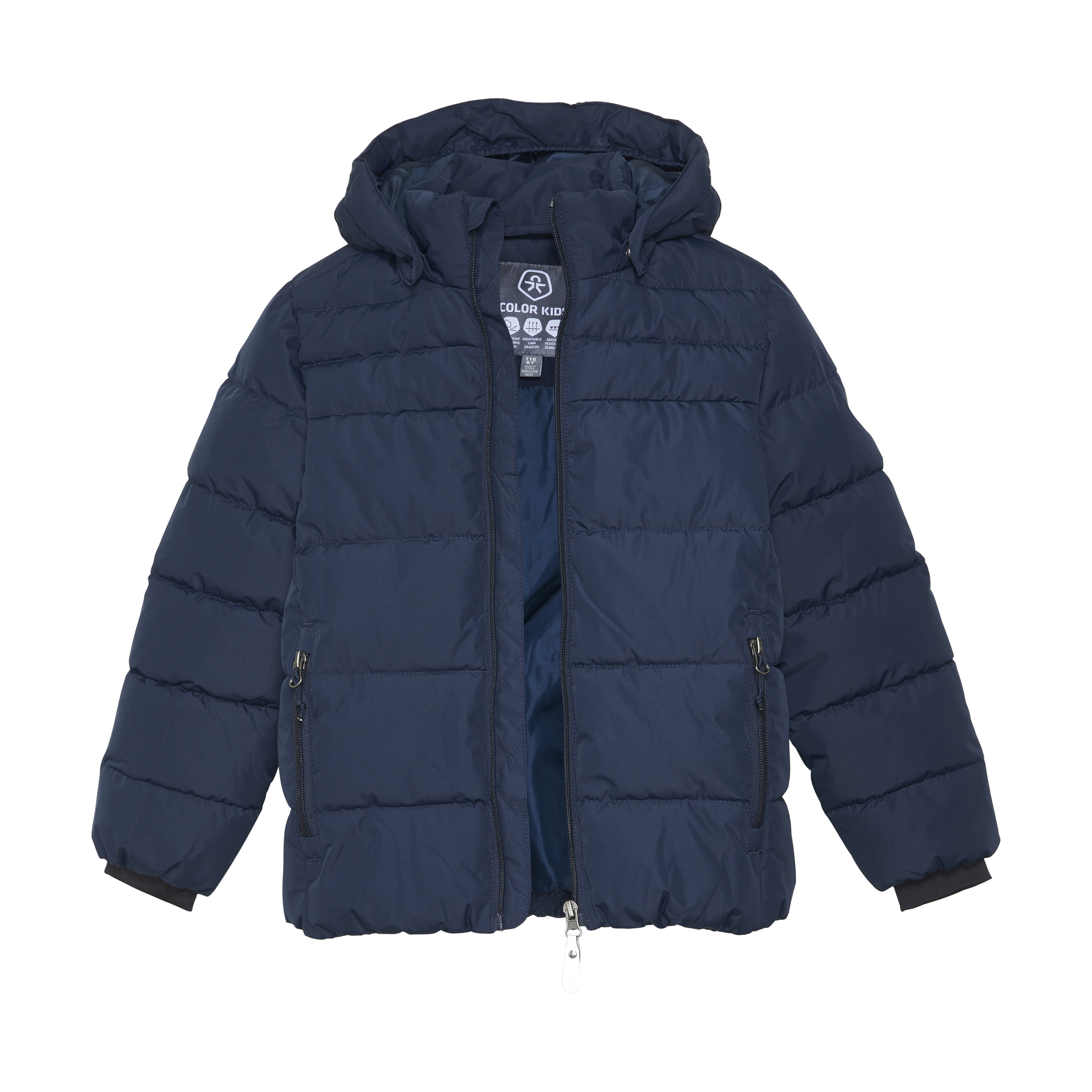 Steppjacke COLOR KIDS "Steppjacke COJacket", Jungen, Gr. 110, blau (total eclipse), Obermaterial: 100% Polyester PES., Casual, regular fit normal, Jacken Steppjacke