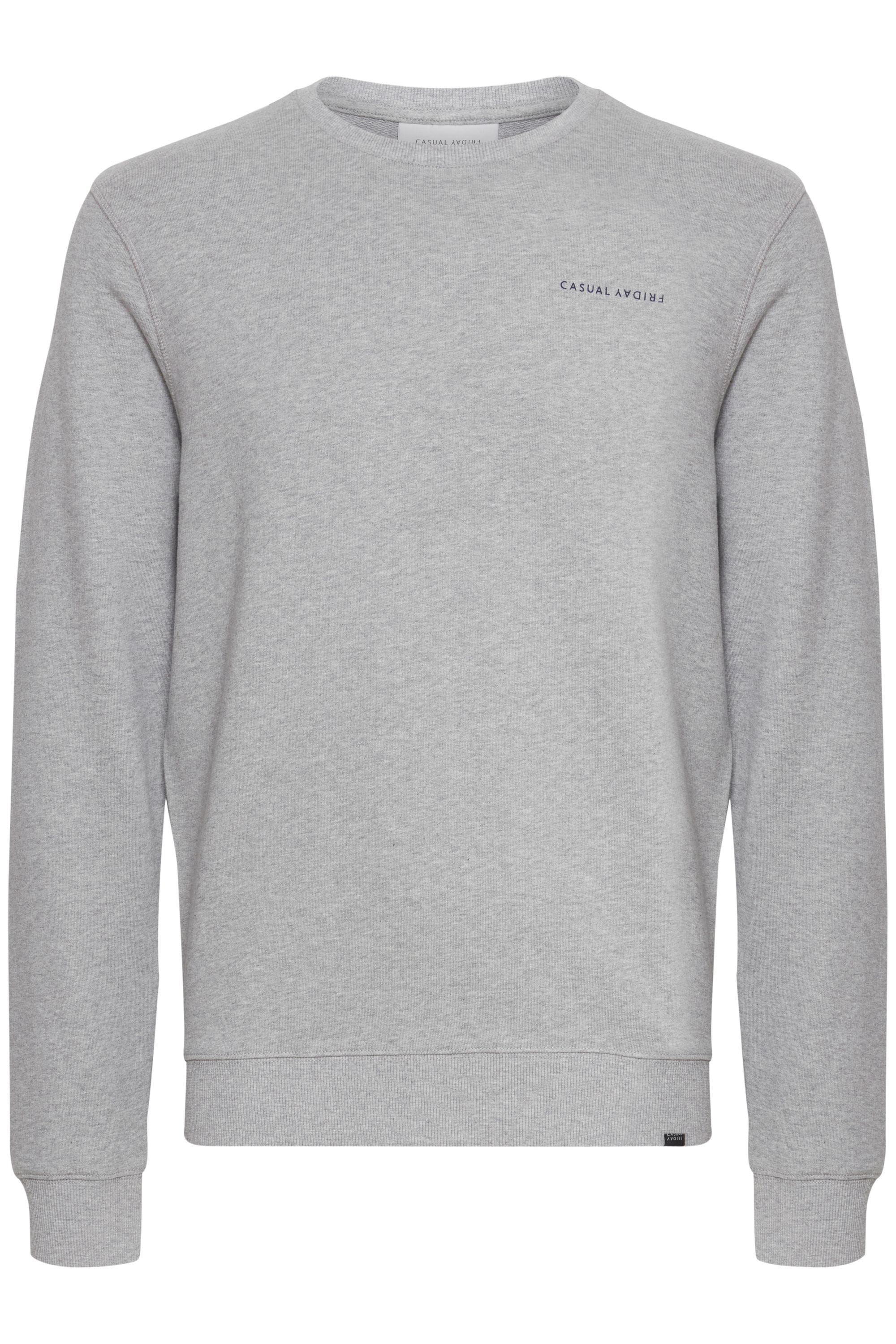 Longpullover CASUAL FRIDAY "Sweatshirtpullover CFSeverin", Herren, Gr. S, grau (light grau melange), Obermaterial: 100% Baumwolle CO., Sweatshirts Longpullover