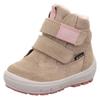 Klettboot SUPERFIT "GROOVY WMS: mittel", Kinder, Gr. 25, bunt (hellbeige, rosa), Veloursleder, Textil, sportlich, Schuhe, Winterstiefel mit zwei Klettverschlüssen, Größenschablone zum Download