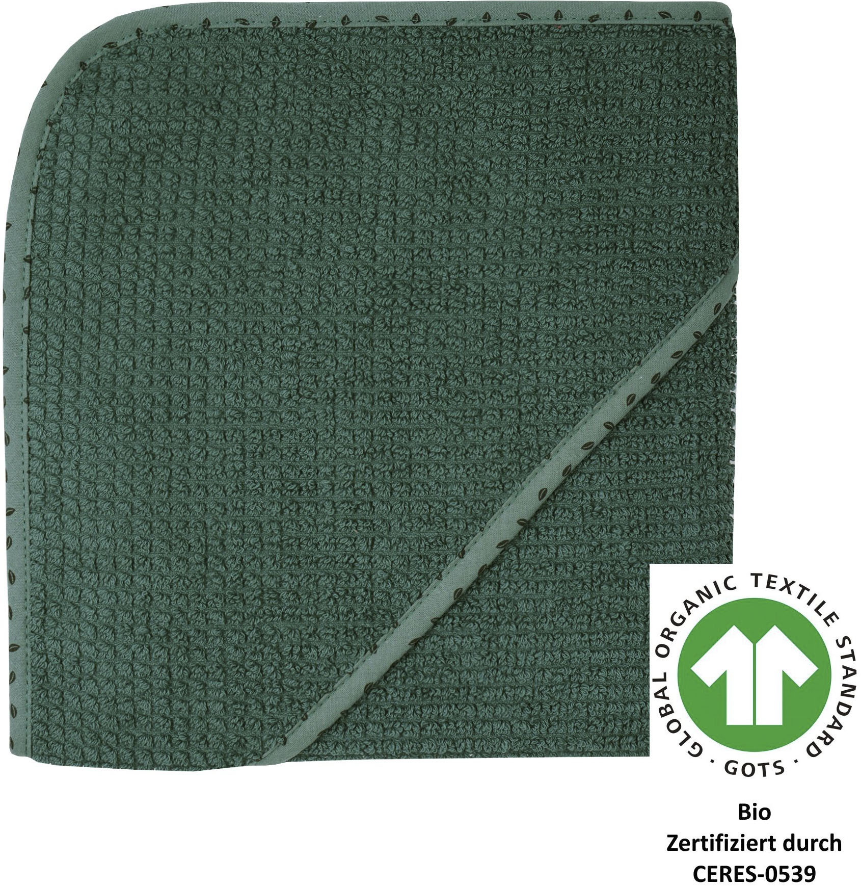 Kapuzenhandtuch WÖRNER "at home pinie Kapuzenbadetuch 80/80", braun (pinie), B:80cm L:80cm, Frottee, Frottier, Handtücher, Biobaumwolle, Strick-Optik