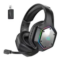 Cuffie da gioco Wireless EKSA E1000WT 2.4GHz 7.1 cuffie cablate Surround Gamer con microfono ENC a bassa latenza per PC/PS4/PS5/Xbox